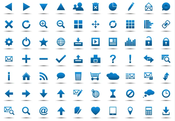 Set van blauwe navigatie web iconen — Stockvector