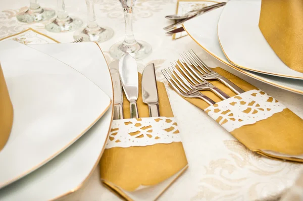 Conjunto de arranjo de mesa de casamento — Fotografia de Stock