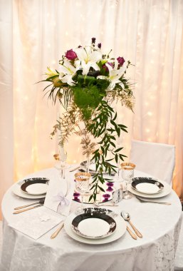 Wedding table and flowers clipart