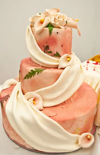 Πορτοκαλί γαμήλια τούρτα Royalty Free Εικόνες Αρχείου