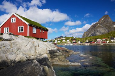 Rorbuer on Lofoten in Norway clipart