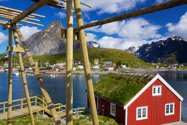 Rorbuer på lofoten i Norge — Stockfoto