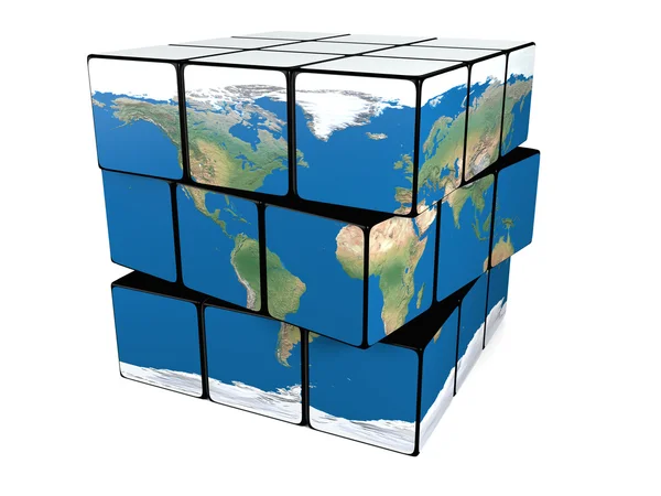 Torção do cubo da Terra — Fotografia de Stock