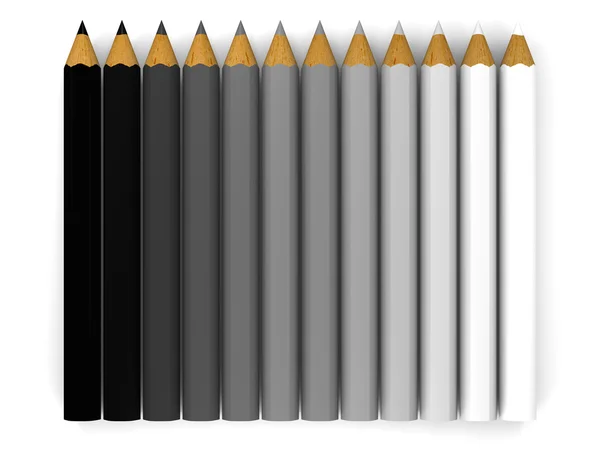 Ołówki czarno-biały — Zdjęcie stockowe