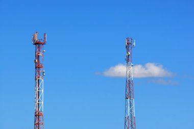 Two towers of cellular communication clipart