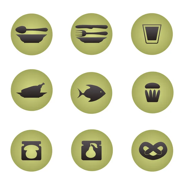 Conjunto de iconos de restaurante . — Archivo Imágenes Vectoriales