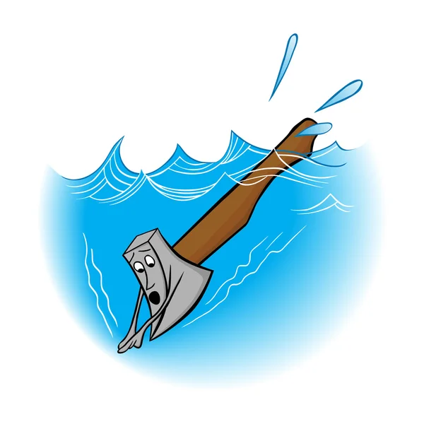 Ilustração idioma um machado na água . — Vetor de Stock
