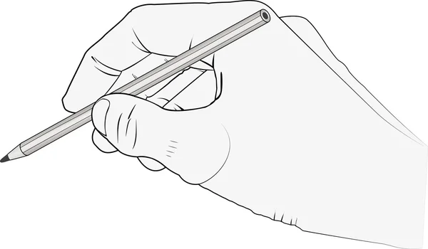 Mão com lápis — Vetor de Stock
