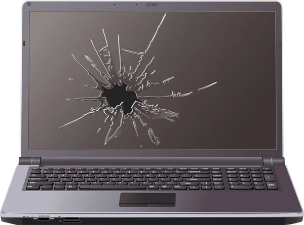 Pęknięty laptopa — Wektor stockowy