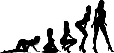 Silhouette women clipart