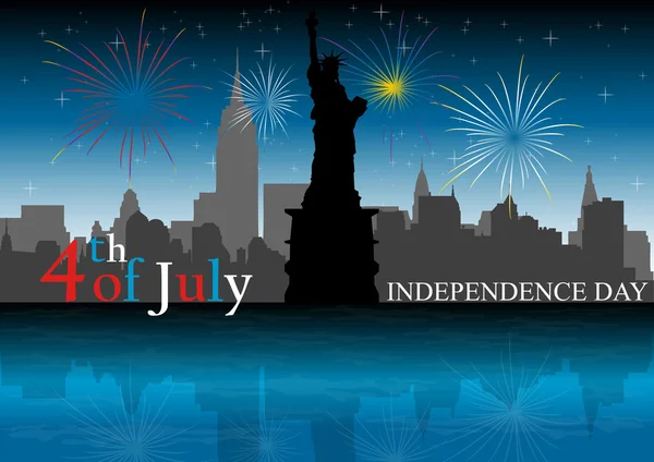 Independence Day at New York — Stock Vector