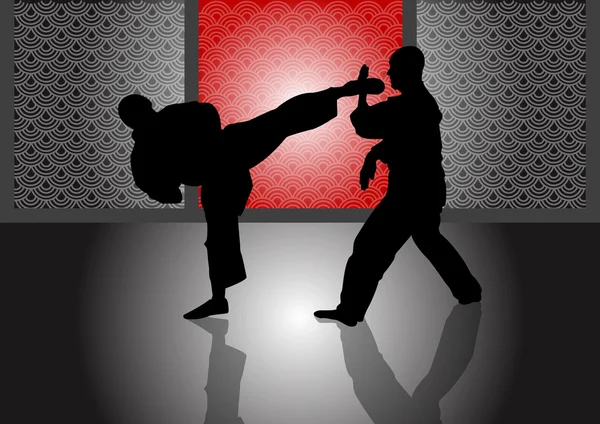Voorraad vectorillustratie van karate opleiding — Stockvector