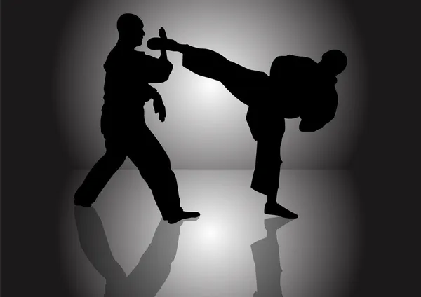Voorraad vectorillustratie van karate kumite — Stockvector