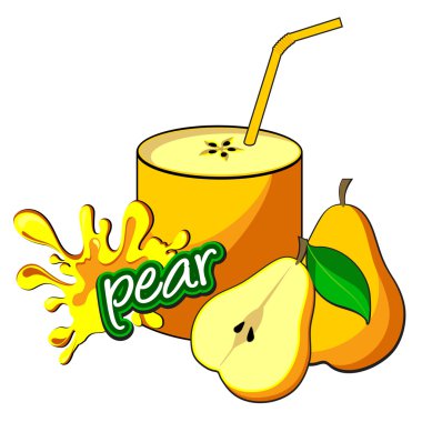 Pear juice bottle. clipart