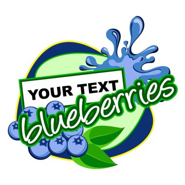 Blueberries label. clipart