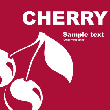 Fruit label. Cherry. clipart