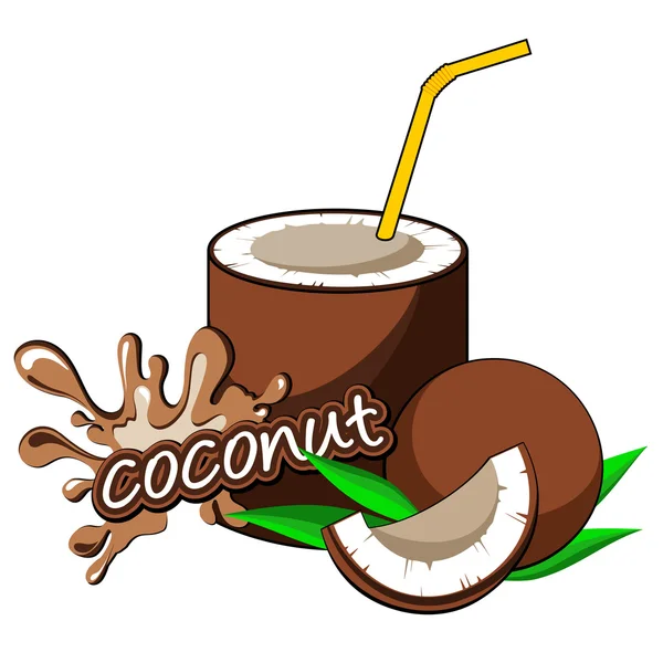 코코넛 칵테일. — 스톡 벡터