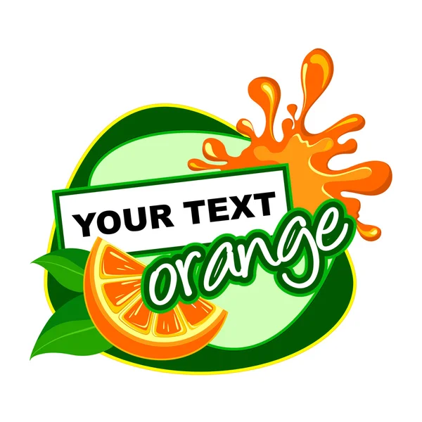 Oranje. fruit etiket. — Stockvector