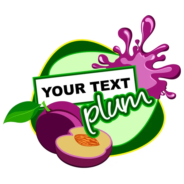 Plum. Fruit background for design. — Stock Vector
