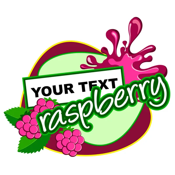 Raspberry. Fruit label. — Stock Vector