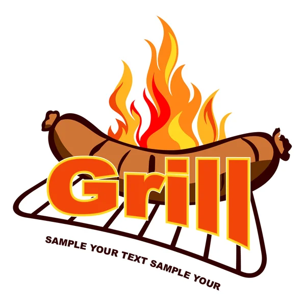 Barbecue saucisses grillées . — Image vectorielle
