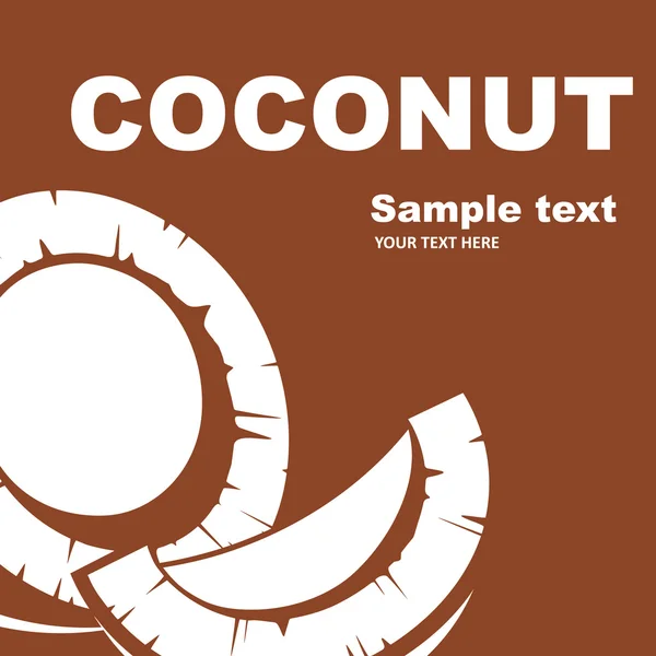 Kokosnoot. fruit etiket. — Stockvector