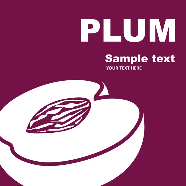 Frukt etikett. plommon. — Stock vektor