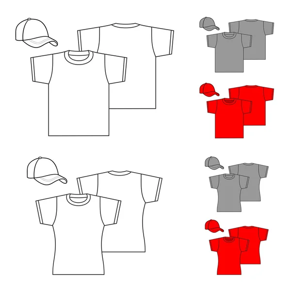 Camisetas para hombres y mujeres . — Archivo Imágenes Vectoriales