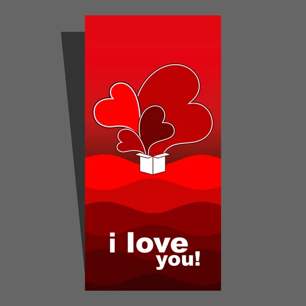 Herz. Valentinskarte. — Stockvektor