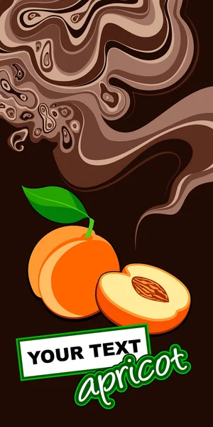 Apricot. Label design. — Stock Vector