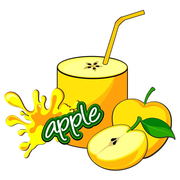 Apple juice flaska. — Stock vektor