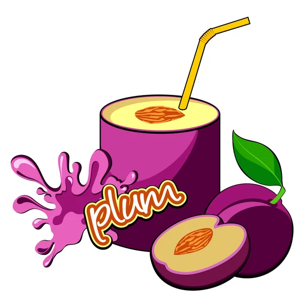 Cocktail de prunes . — Image vectorielle
