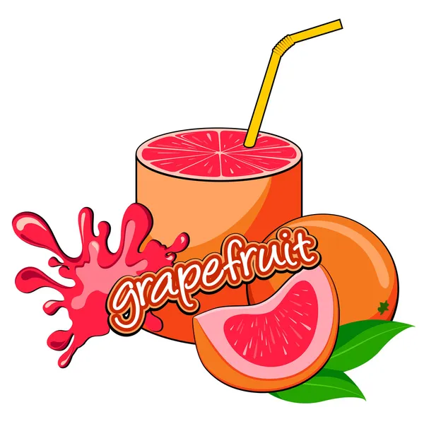 Grapefruktjuice hälla. — Stock vektor
