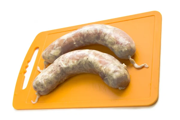 Raw chicken sausages for the grill — Stock Photo, Image