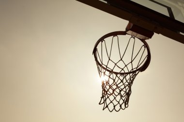 Silhouette of Basketball Basket clipart