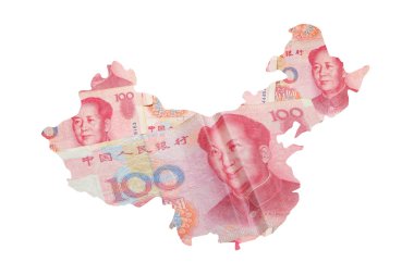 China Map made by Chinese Money clipart