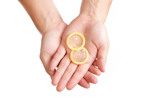 Prezervatif ve el — Stok fotoğraf