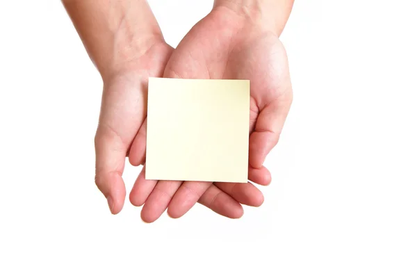 Empty note paper in the hand — Stock Photo, Image