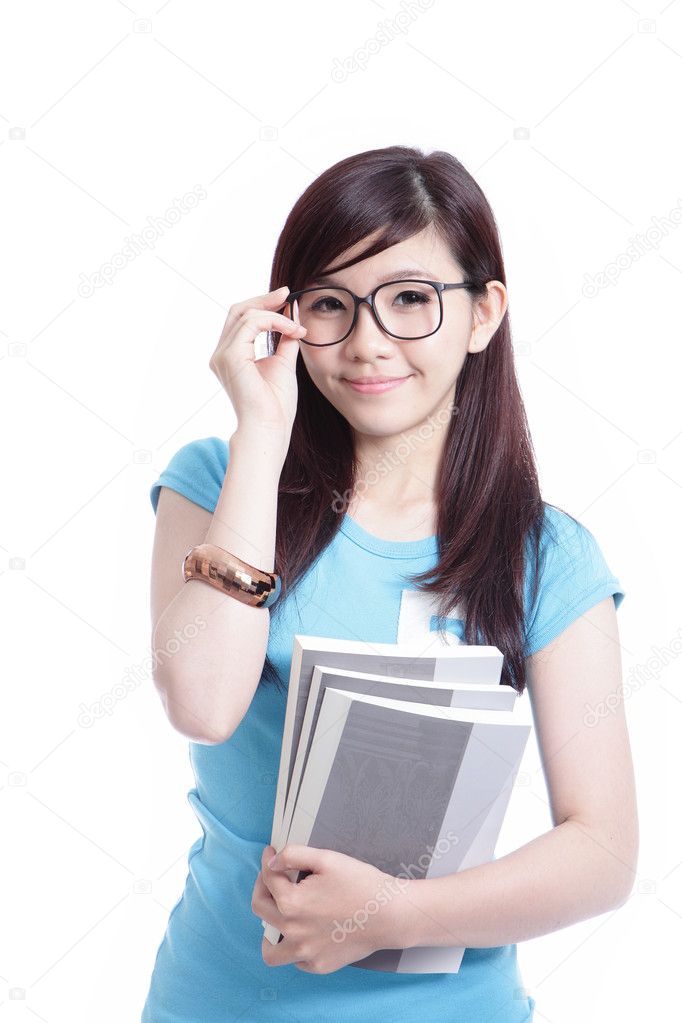 Smart Student girl holding book — Stock Photo © ryanking999 #11154161