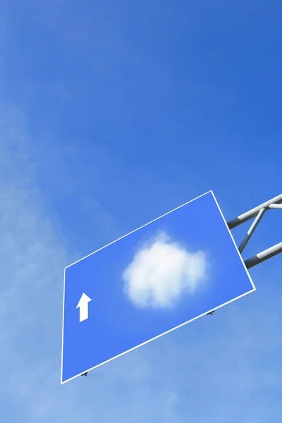 Cloud computing in road Traffic sign — Stock Photo, Image