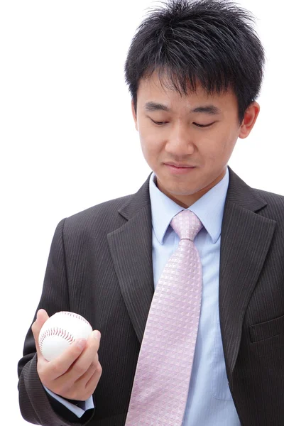 Asiático homem de negócios assistir bola — Fotografia de Stock