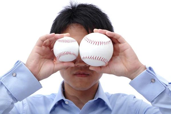 Iş topu yüzünde iki topu al — Stok fotoğraf