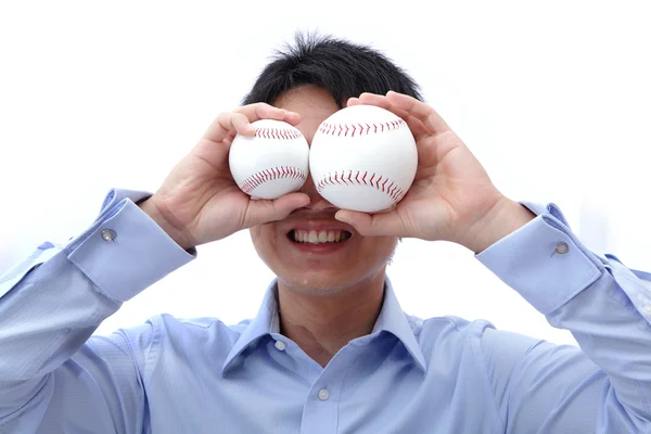 Bola de negócios levar duas bolas na cara — Fotografia de Stock