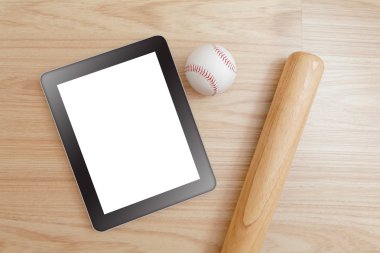 Baseball and tablet pc clipart