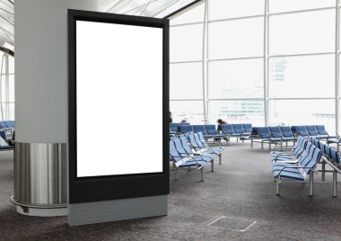 Blank Billboard in airport clipart