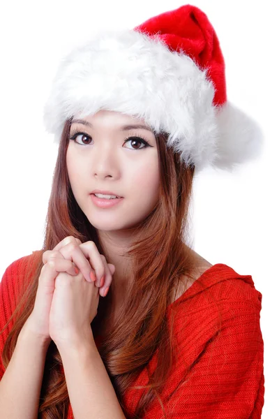 Natale bellezza ragazza desiderio — Foto Stock