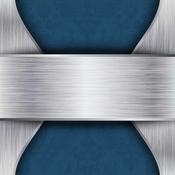 Ασημένιο και μπλε πρότυπο με χώρο για κείμενο — Διανυσματικό Αρχείο