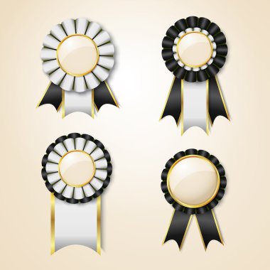 Set of vector prize ribbons clipart