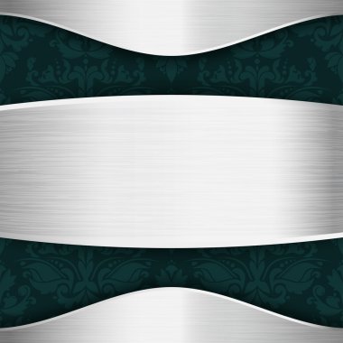 Silver and blue-green template clipart