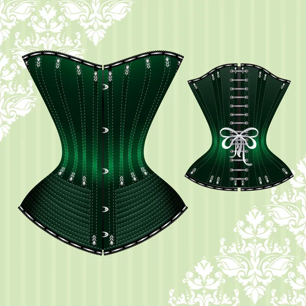 Green vector corset — Stock Vector